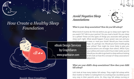 eBook design on healthy sleep for baby, Commercial Illustration for eBook, eBook Cover Design, Marketing ebook Design, e-book Designers Delhi, e-book Design Services Delhi, India