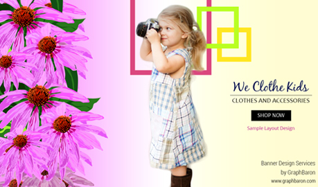 Kids Clothing Banner Design, Ad Banner Design, Product Banner Design, Poster Design