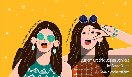 Sister's Day Custom Vector Illustrations, Vector Illustartion Design, Flat illustration Design, Character Illustration Design, vector illustrations